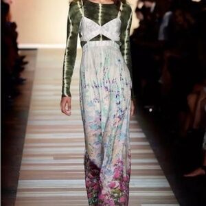 BCBG Maxazria Spring 2016 Runway 100% silk Maxi Dress Sz 0 RP $1450